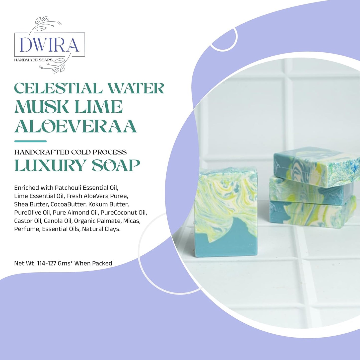 Celestial Water Musk Lime and Aloe Vera Cold process soap
