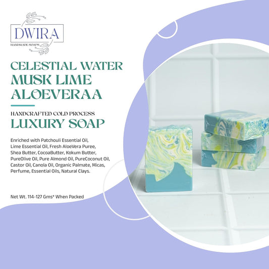 Celestial Water Musk Lime and Aloe Vera Cold process soap