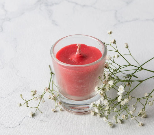 Red Organic Aromatherapy Beeswax Candle